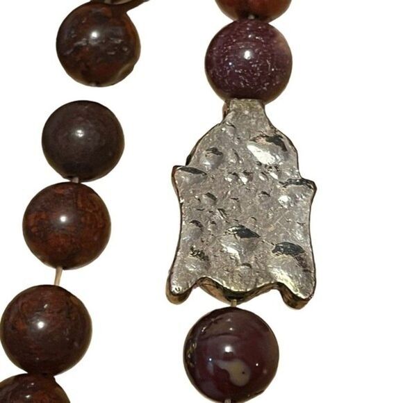 Costume Purple Aventurine Stones Beaded Stretchable Bracelet with Buddha Face - Picture 8 of 10